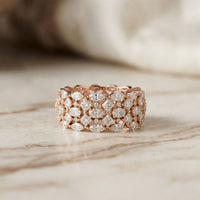 3.30CT Forever Intertwined Lab Grown Diamond Wedding Band rose gold
