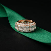 12.50CT Forever Brilliance Lab Grown Diamond Wedding Band Set Rose Gold