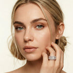 12.50CT Forever Brilliance Lab Grown Diamond Wedding Band Set Rose Gold