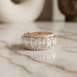 12.50CT Forever Brilliance Lab Grown Diamond Wedding Band Set Rose Gold