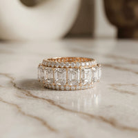 12.50CT Forever Brilliance Lab Grown Diamond Wedding Band Set Rose Gold