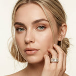 12.50CT Forever Brilliance Lab Grown Diamond Wedding Band Set Gold