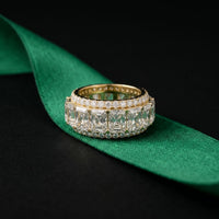 12.50CT Forever Brilliance Lab Grown Diamond Wedding Band Set Gold