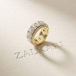 12.50CT Forever Brilliance Lab Grown Diamond Wedding Band Set Gold