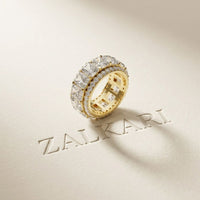 12.50CT Forever Brilliance Lab Grown Diamond Wedding Band Set Gold