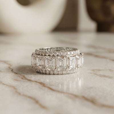 12.50CT Forever Brilliance Lab Grown Diamond Wedding Band Set