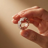 7.50CT Radiant Promise Lab Grown Diamond Wedding Band Rose Gold
