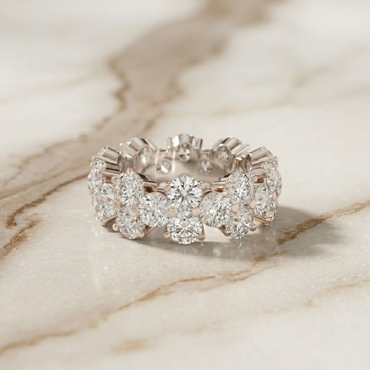 7.50CT Radiant Promise Lab Grown Diamond Wedding Band White 