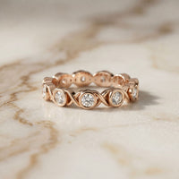 0.70CT Endless Embrace Lab Grown Diamond Wedding Band Rose Gold