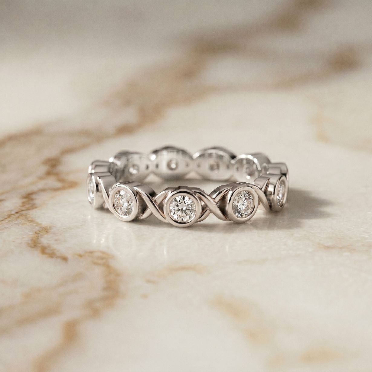 0.70CT Endless Embrace Lab Grown Diamond Wedding Band White 