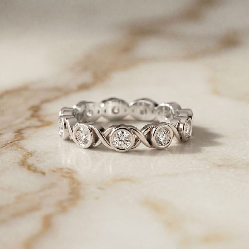 0.70CT Endless Embrace Lab Grown Diamond Wedding Band White 