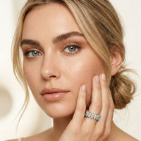 4.50CT Eternal Bloom Lab Grown Diamond Wedding Band White 