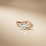 2.90 Ctw Pear Lab Grown Diamond Infinity Split Shank Ring Rose Gold