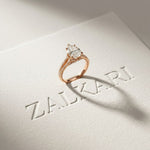 2.90 Ctw Pear Lab Grown Diamond Infinity Split Shank Ring Rose Gold