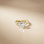 2.90 Ctw Pear Lab Grown Diamond Infinity Split Shank Ring Gold