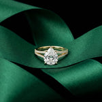 2.90 Ctw Pear Lab Grown Diamond Infinity Split Shank Ring Gold
