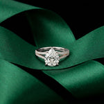 2.90 Ctw Pear Lab Grown Diamond Infinity Split Shank Ring White
