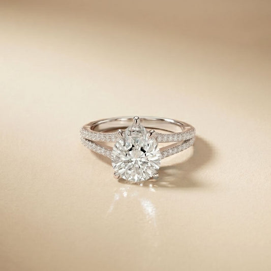 2.90 Ctw Pear Lab Grown Diamond Infinity Split Shank Ring White