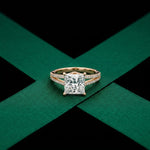 2.90 CTW Princess Lab Grown Diamond Split Shank Ring Rose Gold