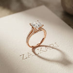 2.90 CTW Princess Lab Grown Diamond Split Shank Ring Rose Gold