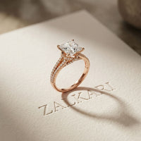 2.90 CTW Princess Lab Grown Diamond Split Shank Ring Rose Gold