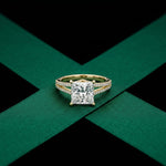 2.90 CTW Princess Lab Grown Diamond Split Shank Ring Gold