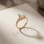 2.90 CTW Princess Lab Grown Diamond Split Shank Ring Gold