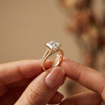 2.90 CTW Princess Lab Grown Diamond Split Shank Ring Gold