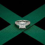 2.90 CTW Princess Lab Grown Diamond Split Shank Ring White