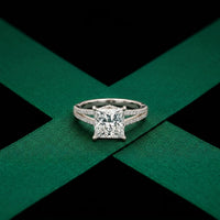 2.90 CTW Princess Lab Grown Diamond Split Shank Ring White