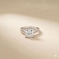 2.90 CTW Princess Lab Grown Diamond Split Shank Ring White