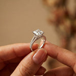 2.90 CTW Princess Lab Grown Diamond Split Shank Ring White