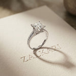 2.90 CTW Princess Lab Grown Diamond Split Shank Ring White