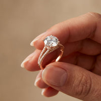 2.90 CTW Round Lab Grown Diamond Split Shank Ring For Her Rose Gold
