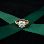 2.90 CTW Round Lab Grown Diamond Split Shank Ring For Her Rose Gold