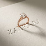2.90 CTW Round Lab Grown Diamond Split Shank Ring For Her Rose Gold