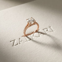 2.90 CTW Round Lab Grown Diamond Split Shank Ring For Her Rose Gold