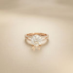 2.90 CTW Round Lab Grown Diamond Split Shank Ring For Her Rose Gold