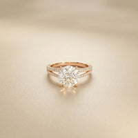 2.90 CTW Round Lab Grown Diamond Split Shank Ring For Her Rose Gold