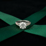 2.90 CTW Round Lab Grown Diamond Split Shank Ring For Her White