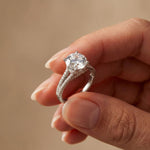 2.90 CTW Round Lab Grown Diamond Split Shank Ring For Her White