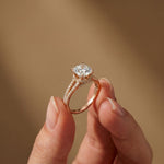 2.90CTW Cushion Lab Grown Diamond Two Row Split Shank Ring Rose Gold