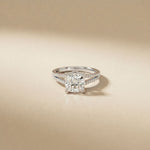 2.90CTW Cushion Lab Grown Diamond Two Row Split Shank Ring White