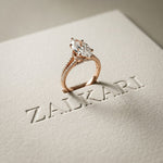 2.90CTW Marquise Lab Grown Diamond Grace Split Shank Ring Rose Gold