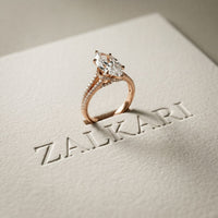 2.90CTW Marquise Lab Grown Diamond Grace Split Shank Ring Rose Gold