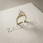 2.90CTW Marquise Lab Grown Diamond Grace Split Shank Ring Gold