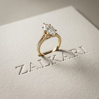 2.90CTW Marquise Lab Grown Diamond Grace Split Shank Ring Gold