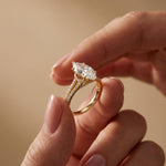 2.90CTW Marquise Lab Grown Diamond Grace Split Shank Ring Gold