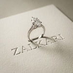 2.90CTW Marquise Lab Grown Diamond Grace Split Shank Ring White 