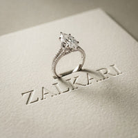 2.90CTW Marquise Lab Grown Diamond Grace Split Shank Ring White 